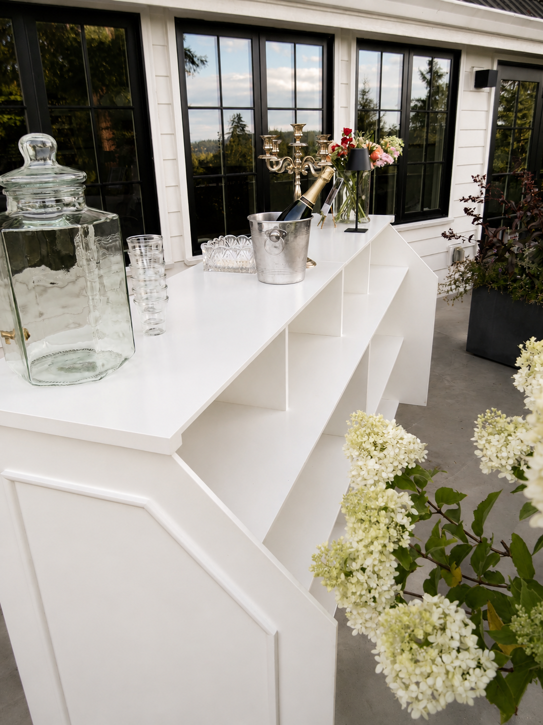 Modern White Paneled Straight Bar