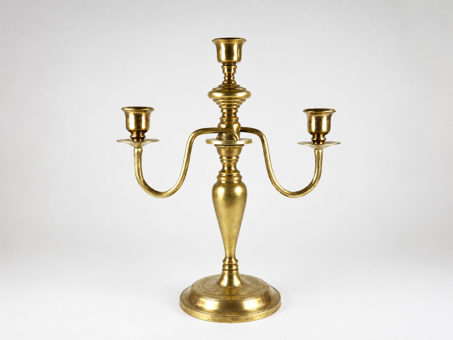Brass 3-Arm Candelabra