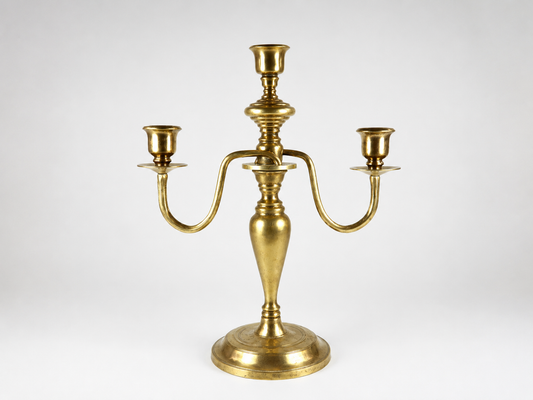 Brass 3-Arm Candelabra