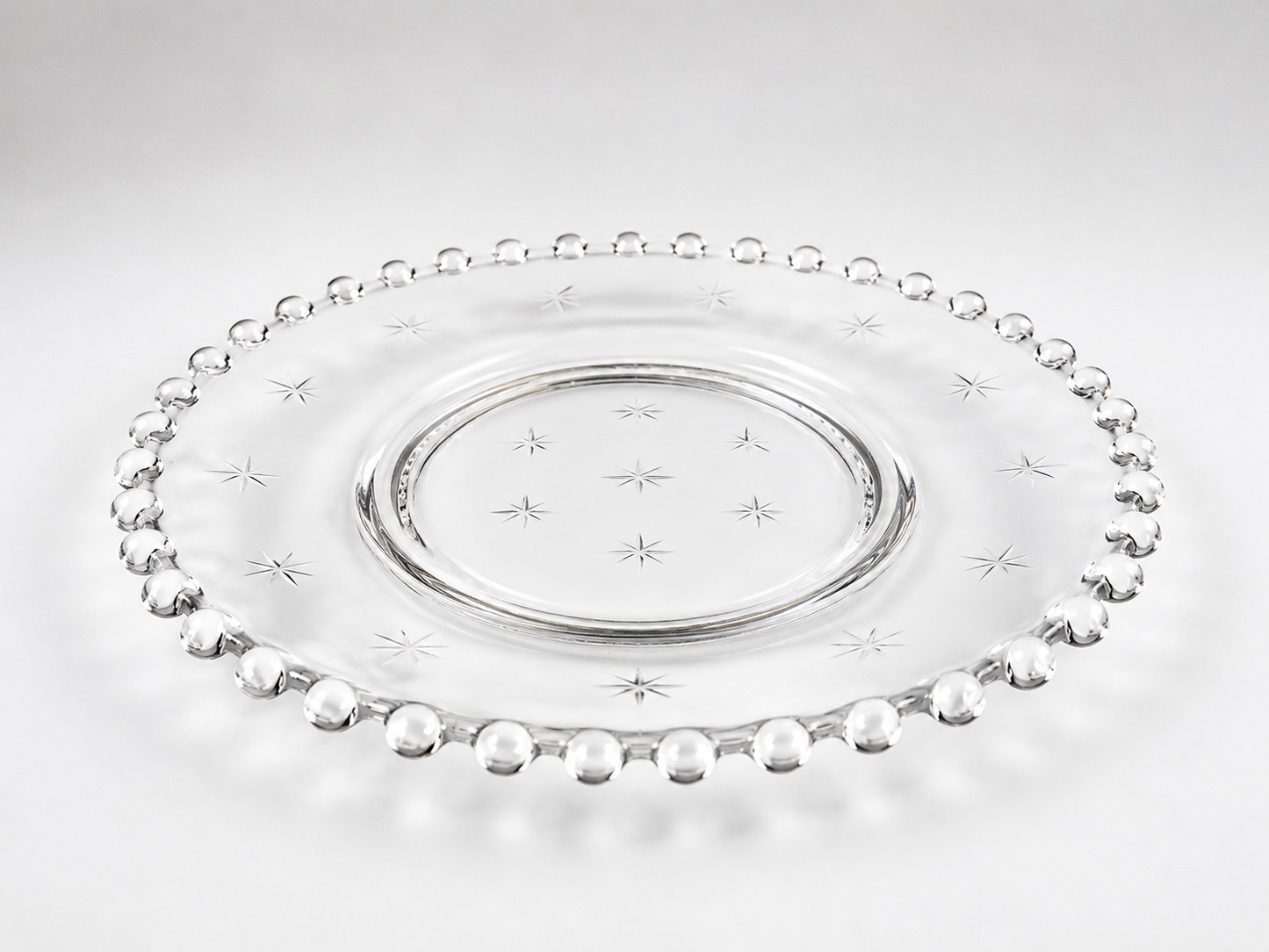 Glass Star Etched Saucers