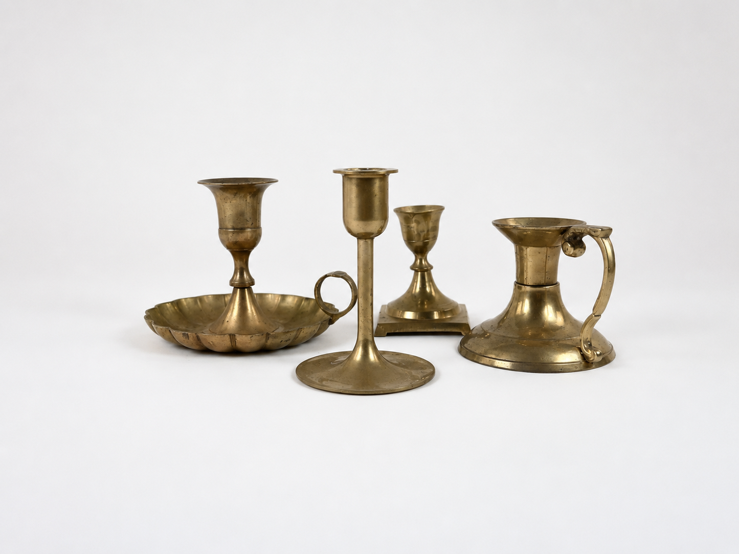 Short Brass Candlesticks