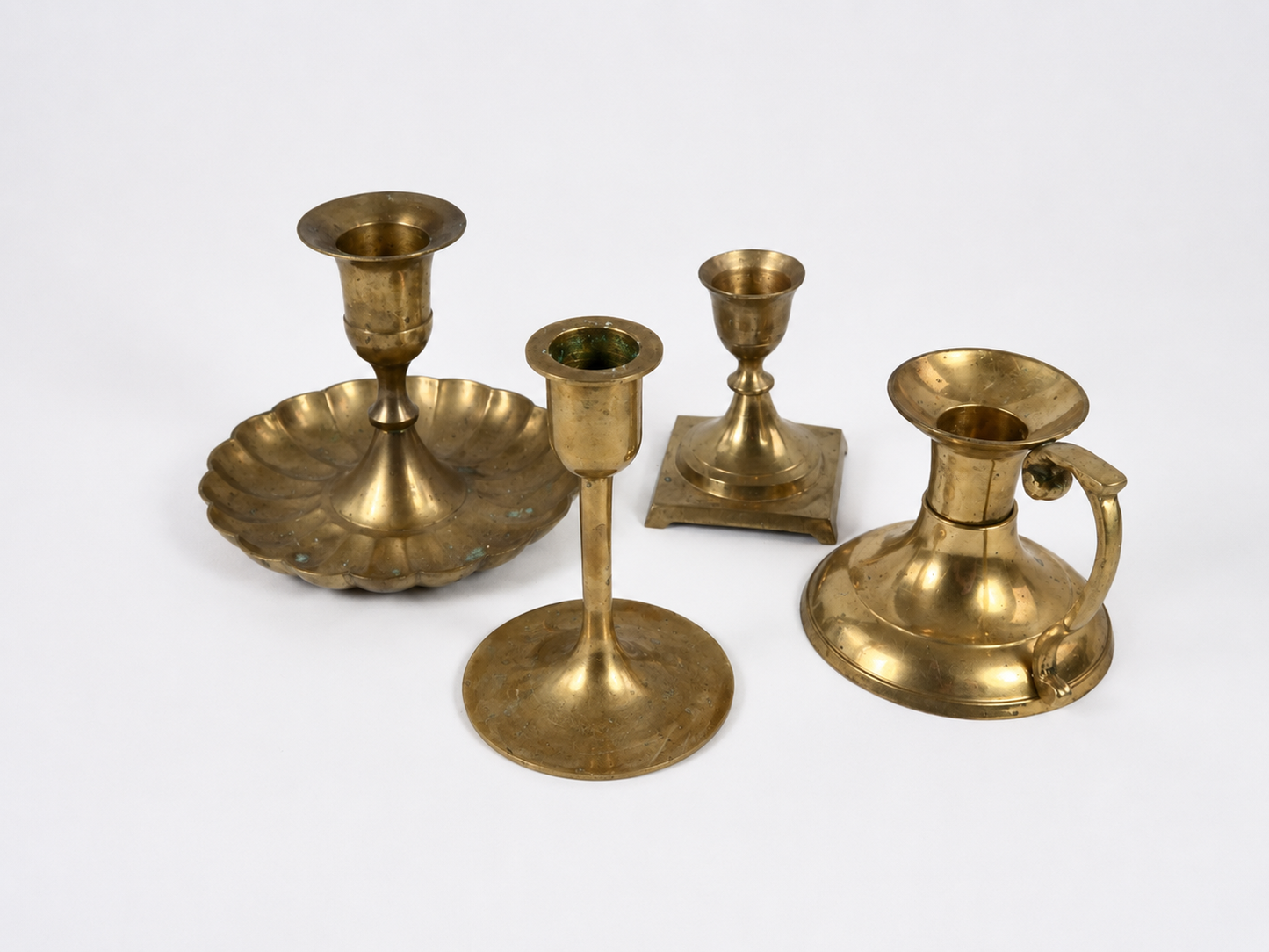 Short Brass Candlesticks