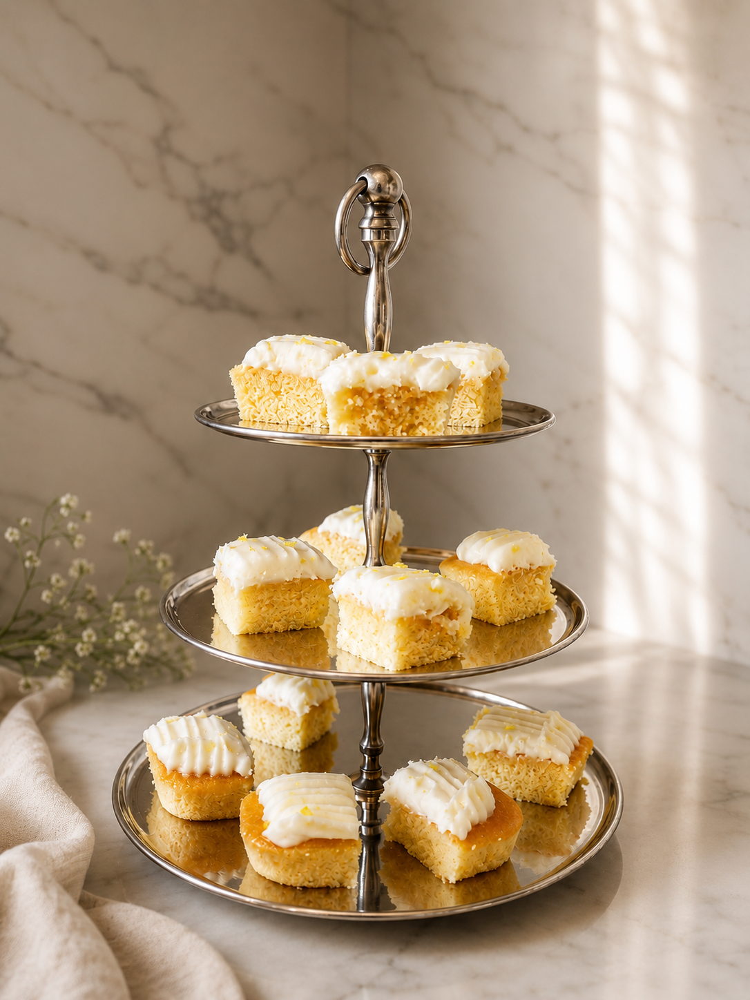 Silver Three-Tier Serving Stand