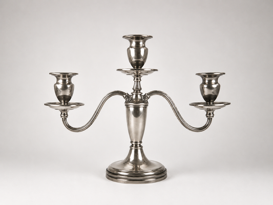 Silver 3-Arm Candelabra