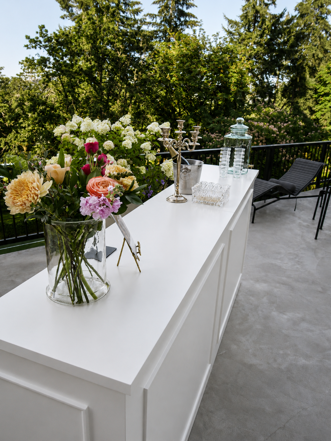 Modern White Paneled Straight Bar