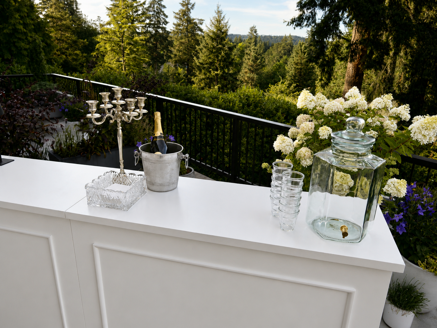 Modern White Paneled Straight Bar