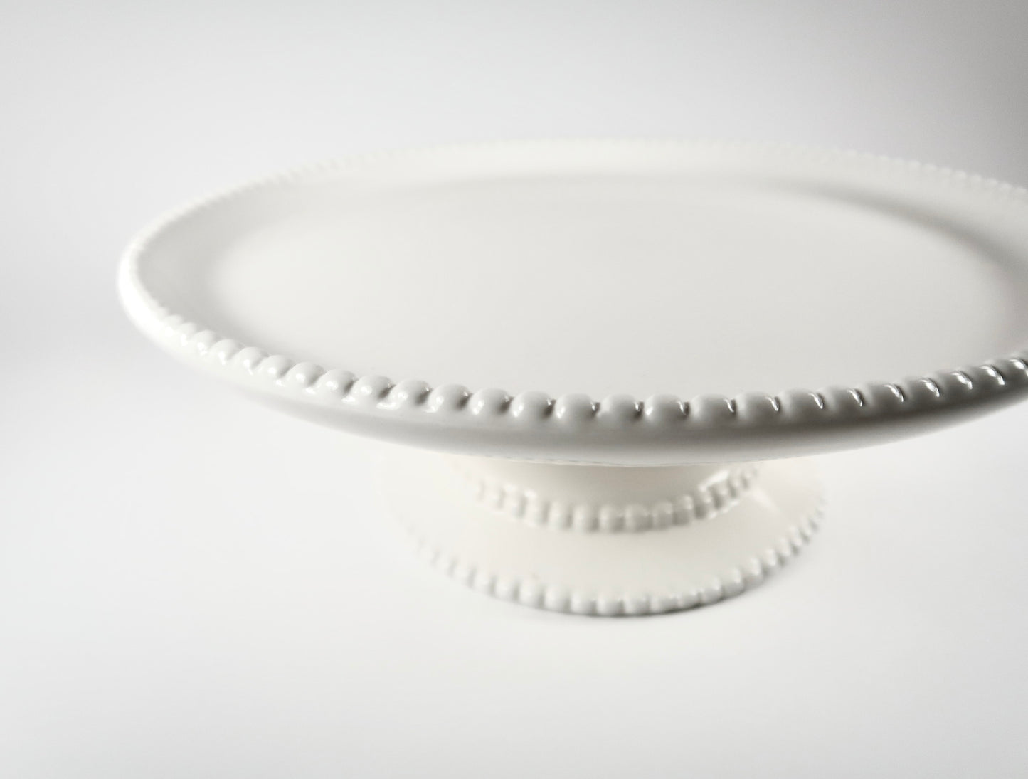 Ivory Beaded Cake Stand