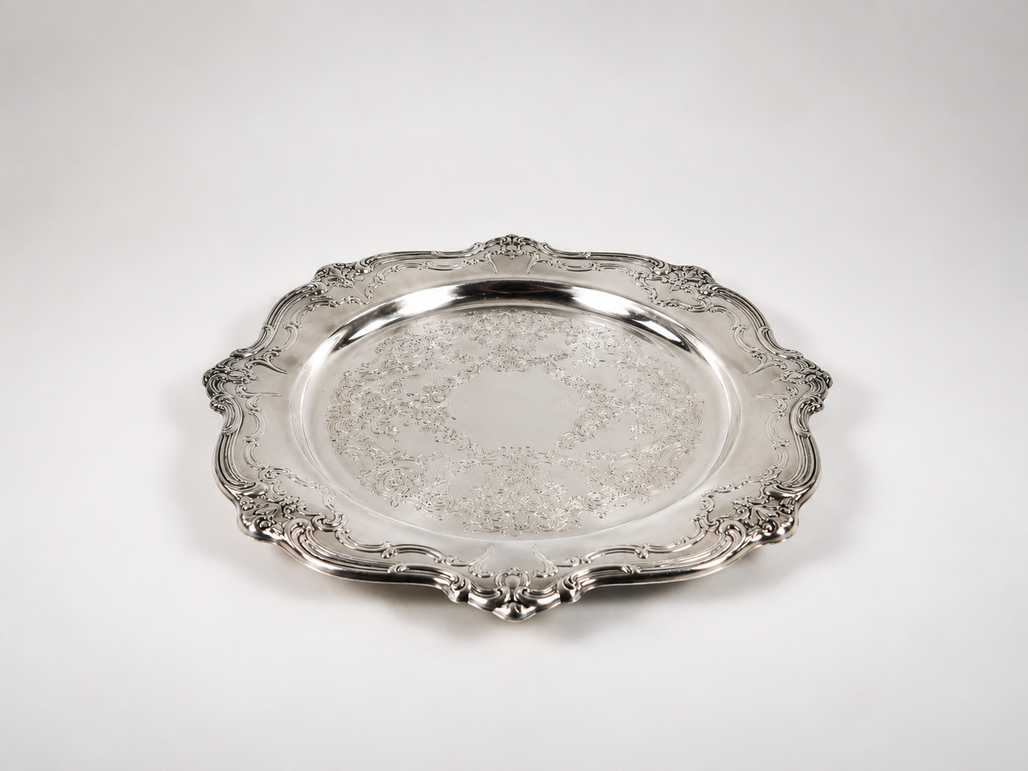 Silver Ornate Serving Platter