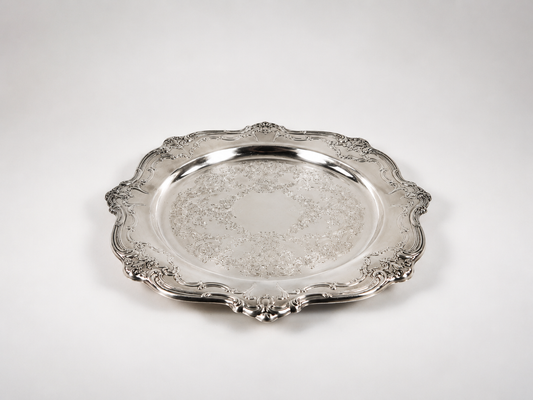 Silver Ornate Serving Platter