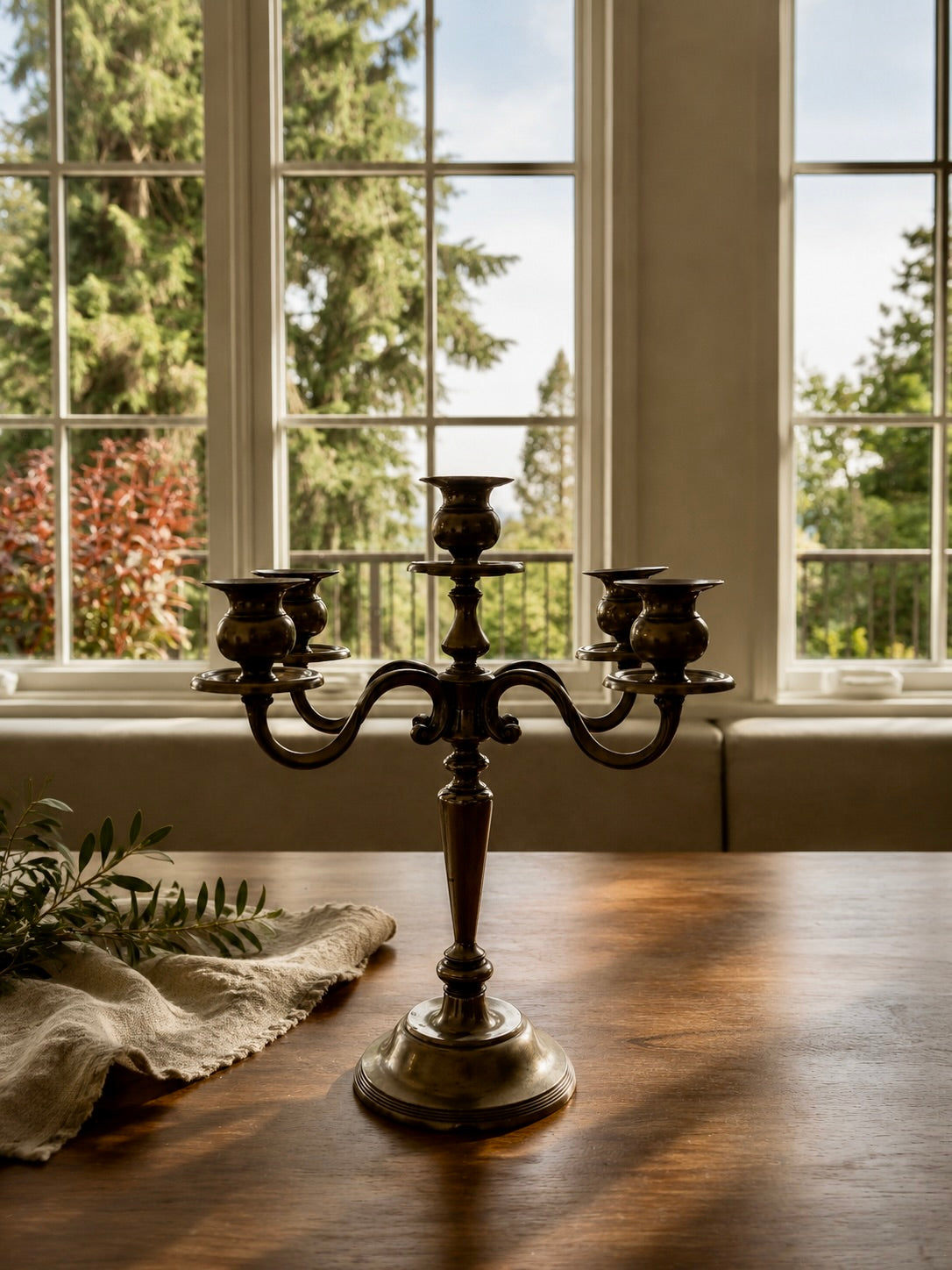 Large Silver 5-Arm Candelabra