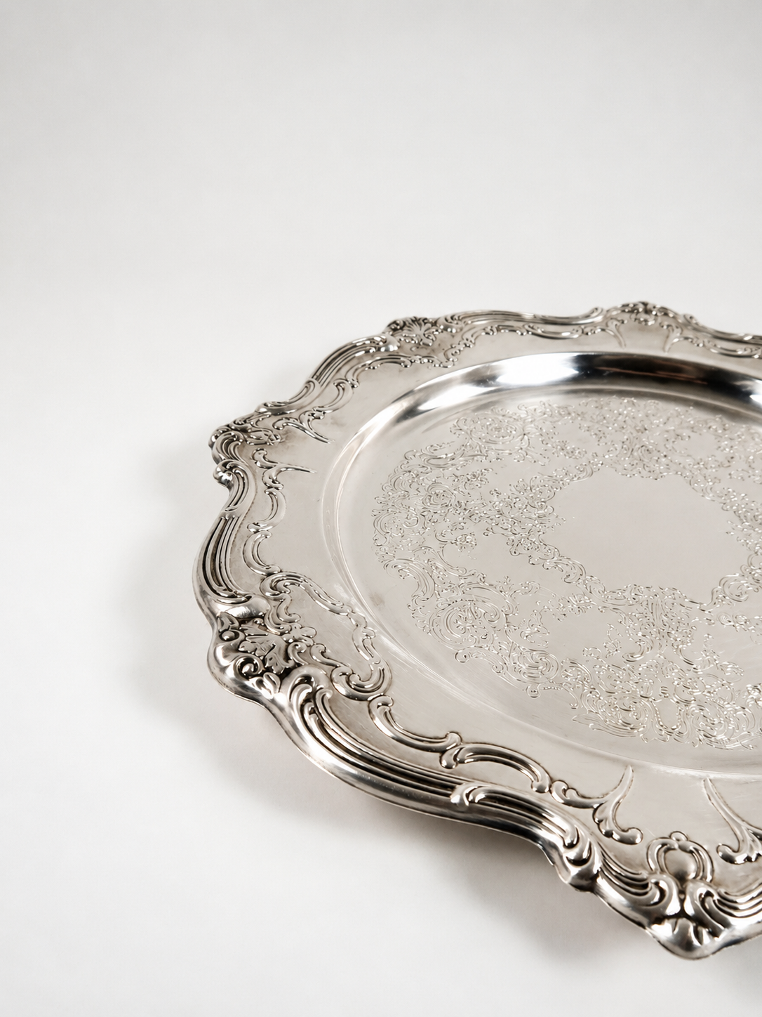 Silver Ornate Serving Platter