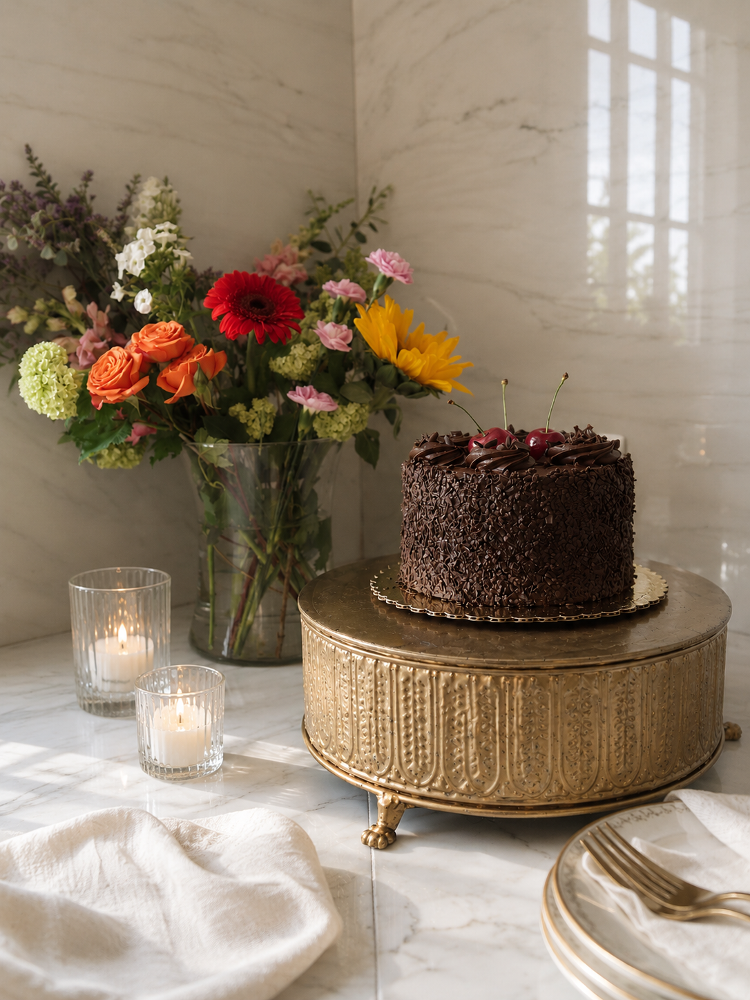 Gold Footed Cake Pedestal