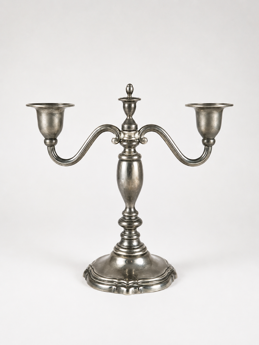 Small Silver 2-Arm Candelabra
